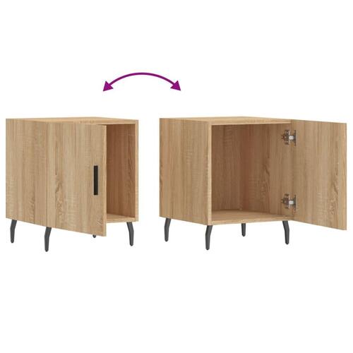 Sengeborde 2 stk. 40x40x50 cm konstrueret træ sonoma-eg