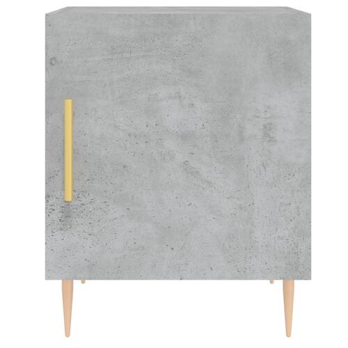 Sengeborde 2 stk. 40x40x50 cm konstrueret træ betongrå