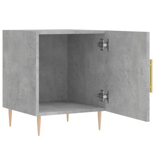 Sengeborde 2 stk. 40x40x50 cm konstrueret træ betongrå
