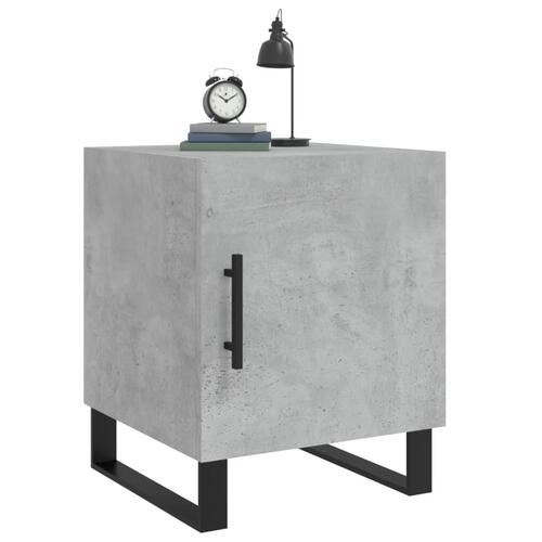 Sengeborde 2 stk. 40x40x50 cm konstrueret træ betongrå