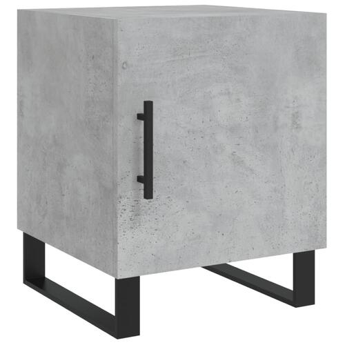 Sengeborde 2 stk. 40x40x50 cm konstrueret træ betongrå