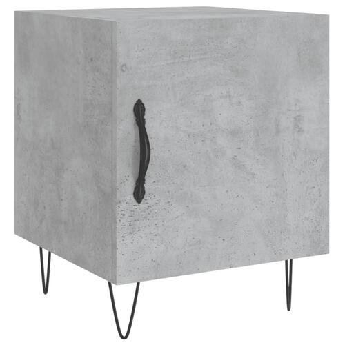 Sengeborde 2 stk. 40x40x50 cm konstrueret træ betongrå
