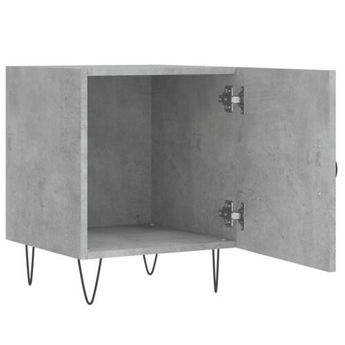 Sengeborde 2 stk. 40x40x50 cm konstrueret træ betongrå