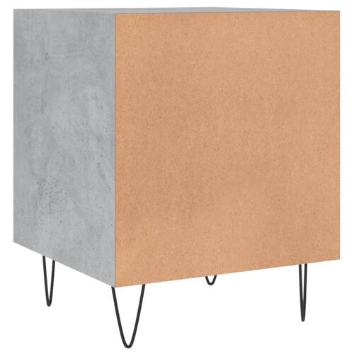 Sengeborde 2 stk. 40x40x50 cm konstrueret træ betongrå