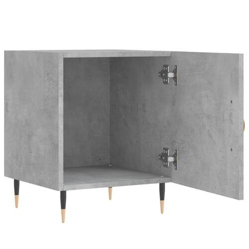 Sengeborde 2 stk. 40x40x50 cm konstrueret træ betongrå