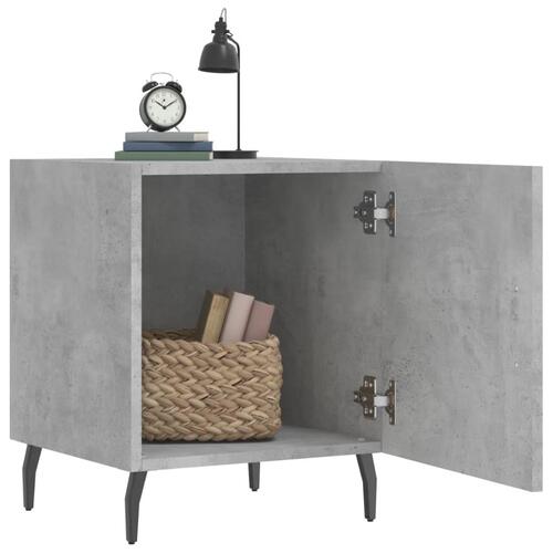 Sengeborde 2 stk. 40x40x50 cm konstrueret træ betongrå