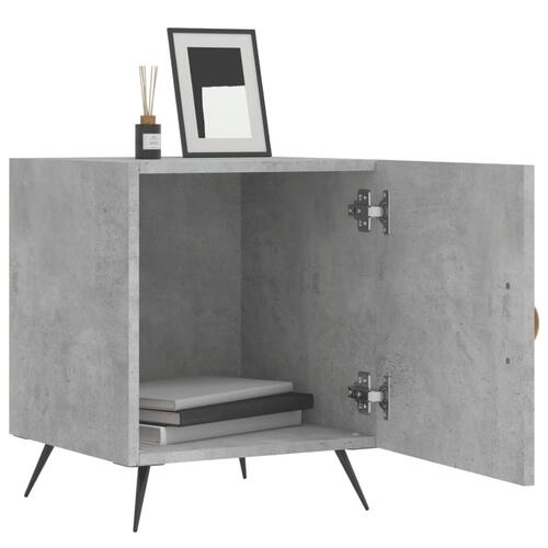 Sengeborde 2 stk. 40x40x50 cm konstrueret træ betongrå