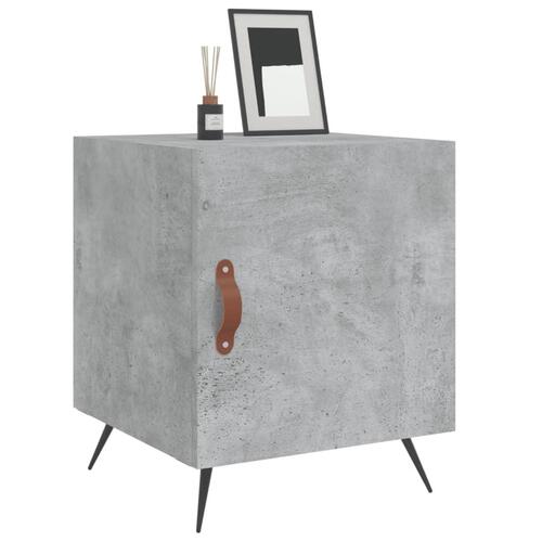 Sengeborde 2 stk. 40x40x50 cm konstrueret træ betongrå