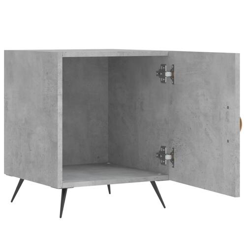 Sengeborde 2 stk. 40x40x50 cm konstrueret træ betongrå