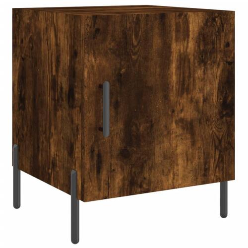 Sengeborde 2 stk. 40x40x50 cm konstrueret træ røget egetræ