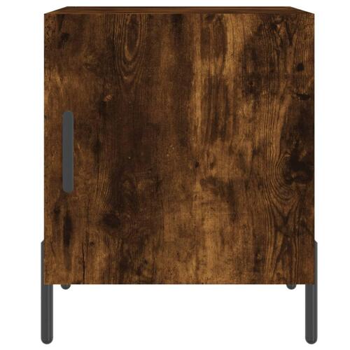 Sengeborde 2 stk. 40x40x50 cm konstrueret træ røget egetræ