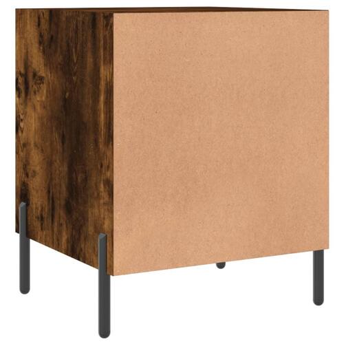 Sengeborde 2 stk. 40x40x50 cm konstrueret træ røget egetræ