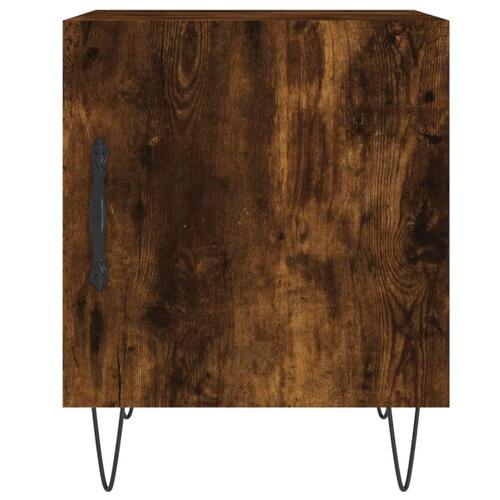 Sengeborde 2 stk. 40x40x50 cm konstrueret træ røget egetræ