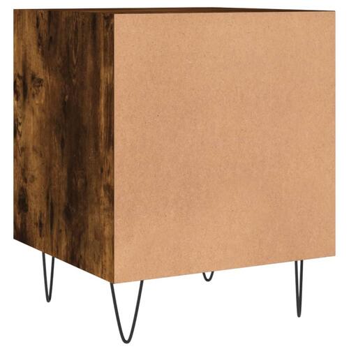 Sengeborde 2 stk. 40x40x50 cm konstrueret træ røget egetræ
