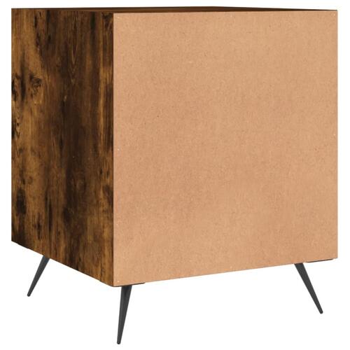 Sengeborde 2 stk. 40x40x50 cm konstrueret træ røget egetræ