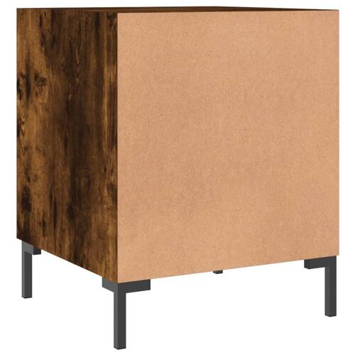 Sengeborde 2 stk. 40x40x50 cm konstrueret træ røget egetræ