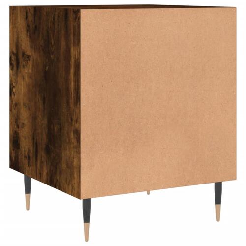 Sengeborde 2 stk. 40x40x50 cm konstrueret træ røget egetræ