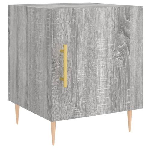 Sengeborde 2 stk. 40x40x50 cm konstrueret træ grå sonoma-eg