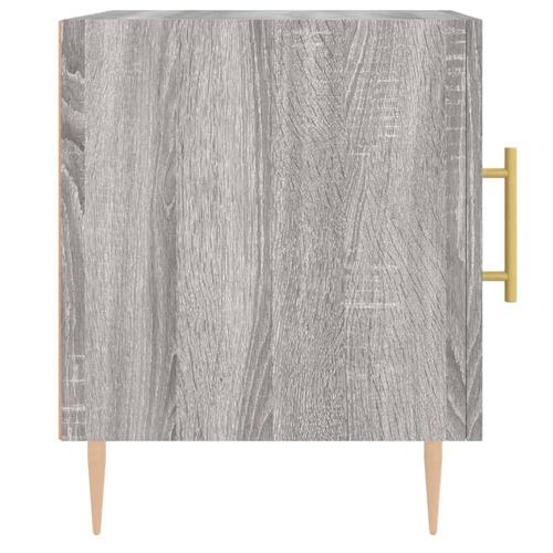 Sengeborde 2 stk. 40x40x50 cm konstrueret træ grå sonoma-eg