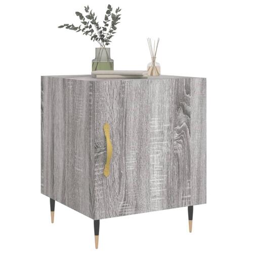 Sengeborde 2 stk. 40x40x50 cm konstrueret træ grå sonoma-eg