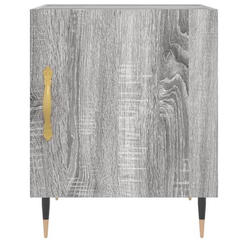 Sengeborde 2 stk. 40x40x50 cm konstrueret træ grå sonoma-eg