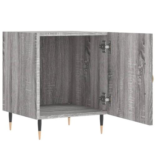 Sengeborde 2 stk. 40x40x50 cm konstrueret træ grå sonoma-eg