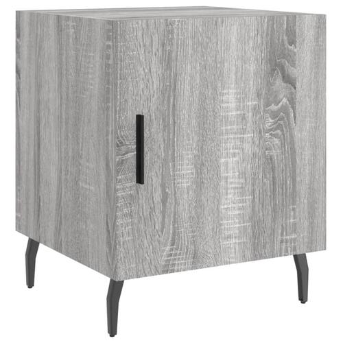 Sengeborde 2 stk. 40x40x50 cm konstrueret træ grå sonoma-eg