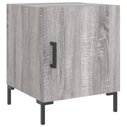 Sengeborde 2 stk. 40x40x50 cm konstrueret træ grå sonoma-eg