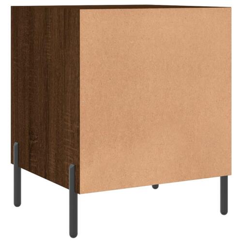 Sengeborde 2 stk. 40x40x50 cm konstrueret træ brunt egetræ