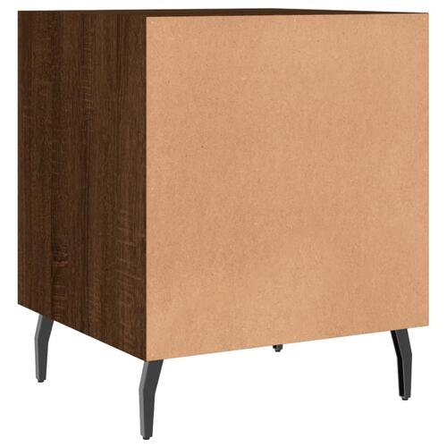 Sengeborde 2 stk. 40x40x50 cm konstrueret træ brunt egetræ