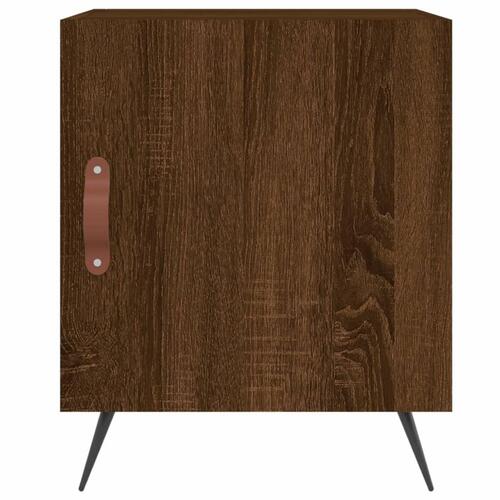 Sengeborde 2 stk. 40x40x50 cm konstrueret træ brunt egetræ