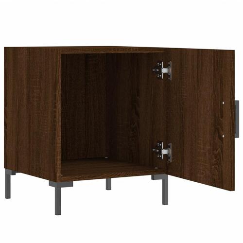 Sengeborde 2 stk. 40x40x50 cm konstrueret træ brunt egetræ