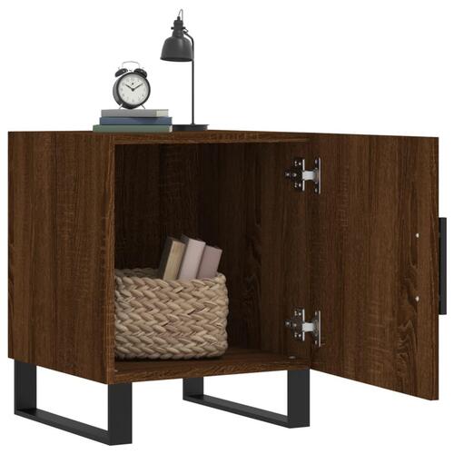 Sengeborde 2 stk. 40x40x50 cm konstrueret træ brunt egetræ