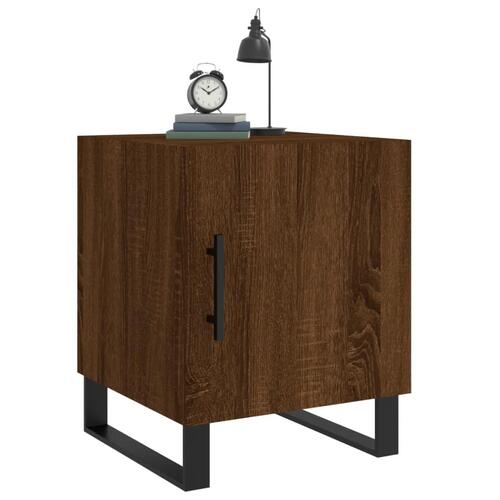 Sengeborde 2 stk. 40x40x50 cm konstrueret træ brunt egetræ