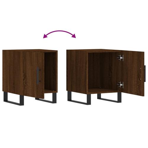Sengeborde 2 stk. 40x40x50 cm konstrueret træ brunt egetræ