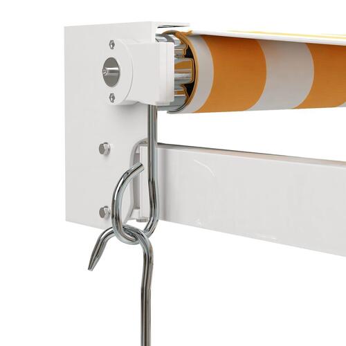 Foldemarkise 4,5x3 m stof og aluminium gul og hvid