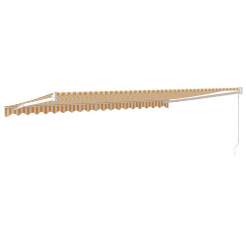 Foldemarkise 5x3 m stof og aluminium gul og hvid