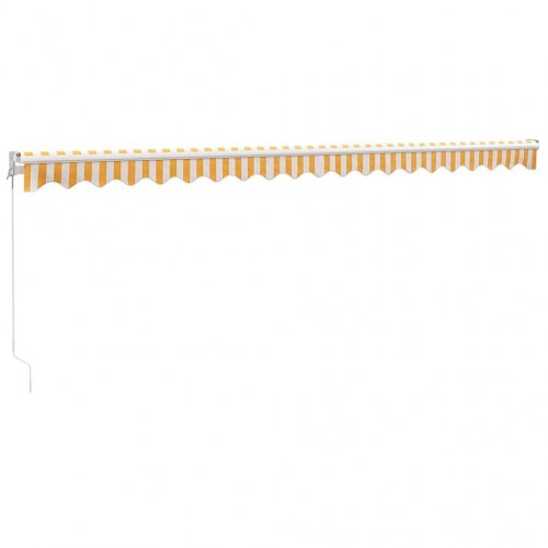 Foldemarkise 5x3 m stof og aluminium gul og hvid