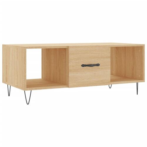 Sofabord 102x50x40 cm konstrueret træ sonoma-eg