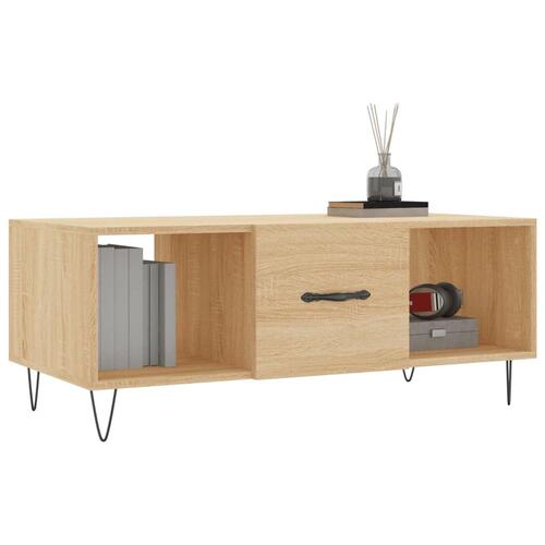 Sofabord 102x50x40 cm konstrueret træ sonoma-eg