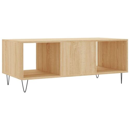 Sofabord 102x50x40 cm konstrueret træ sonoma-eg