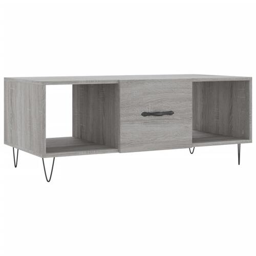 Sofabord 102x50x40 cm konstrueret træ grå sonoma-eg