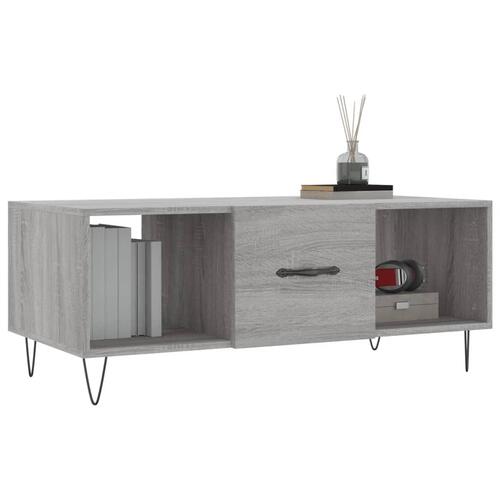 Sofabord 102x50x40 cm konstrueret træ grå sonoma-eg