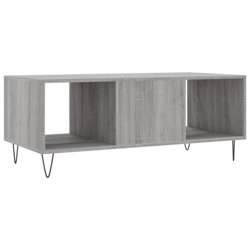Sofabord 102x50x40 cm konstrueret træ grå sonoma-eg