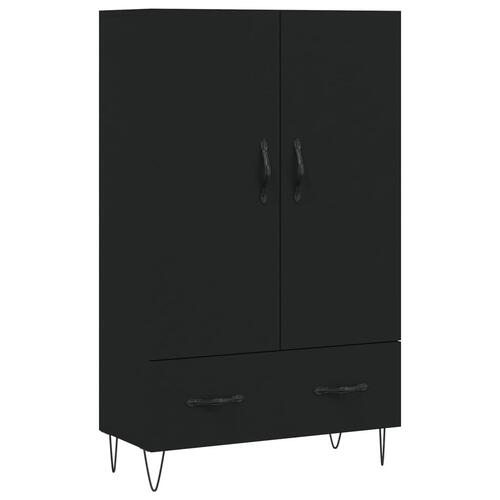 Skab 69,5x31x115 cm konstrueret træ sort