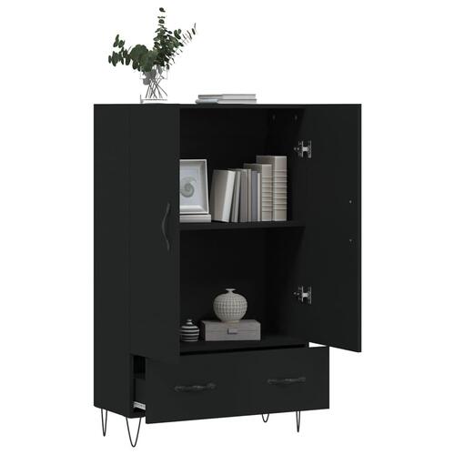 Skab 69,5x31x115 cm konstrueret træ sort