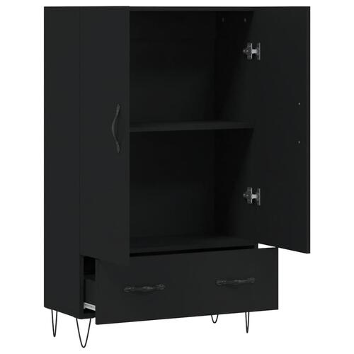 Skab 69,5x31x115 cm konstrueret træ sort