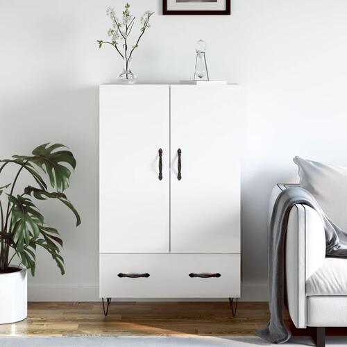 Skab 69,5x31x115 cm konstrueret træ hvid højglans