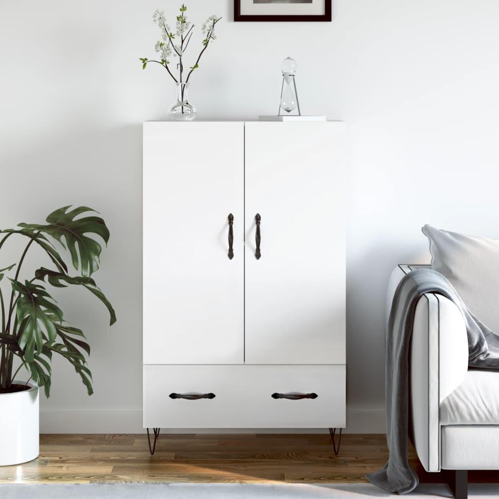 Skab 69,5x31x115 cm konstrueret træ hvid højglans