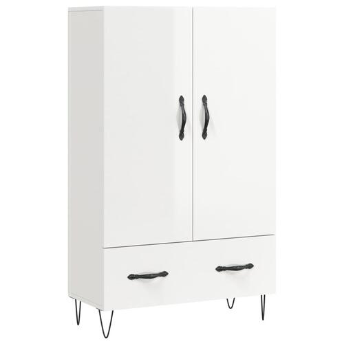 Skab 69,5x31x115 cm konstrueret træ hvid højglans
